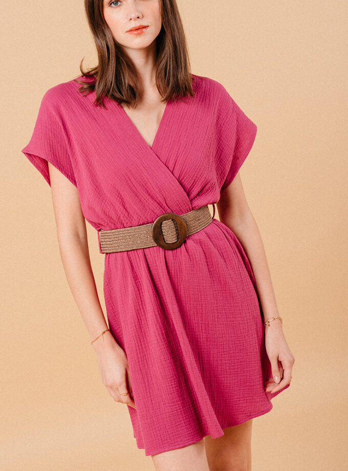 Robe courte Myrtille pivoine marque Grace and Mila boutique Mode et Cadeaux Marie & l'Enchanteur Martigny en Valais mode femme look féminin