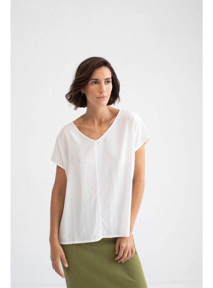 Samsir blanco top (blouse Samsir blanc) Mus and Bombon boutique Marie & l'Enchanteur ville Martigny en Valais concept-store Mode et Cadeaux